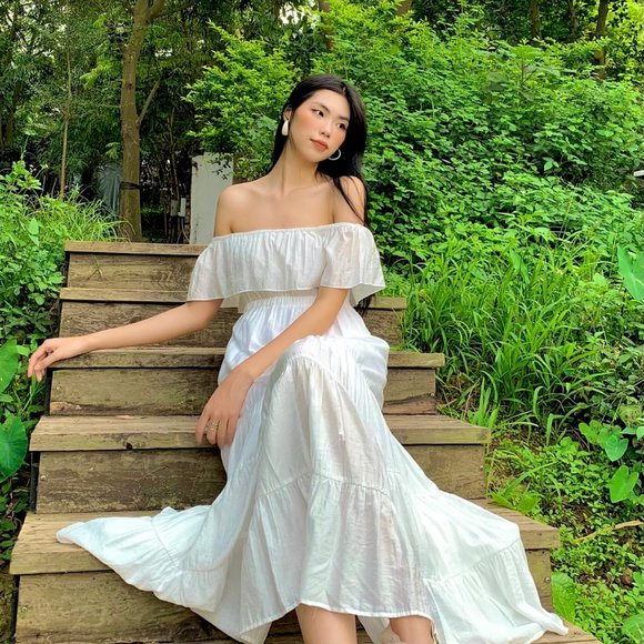 ALANTINO White Off the shoulder dress - Picture 3 of 4